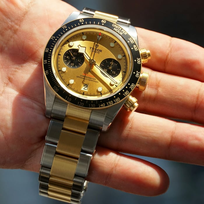 チュードル ブラックベイ クロノ S&G 自動巻き 腕時計 チューダー K18 イエローゴールド YG ステンレススチール SS ブラック 2022年1月購入 79363N メンズ 40802067241【アラモード】