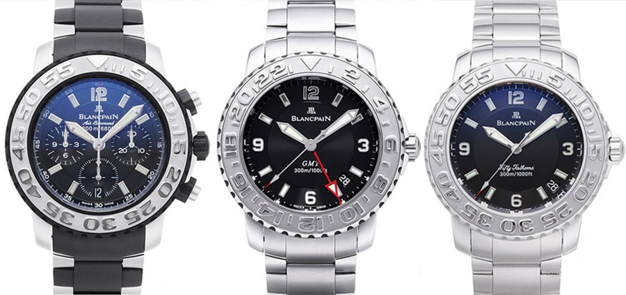 ランパン コンセプト2000 トリロジー エアコマンド Ref.2285F-6530-66とブランパン コンセプト2000 トリロジー GMT Ref.2250-1130-71とブランパン コンセプト2000 トリロジー フィフティ ファゾムス Ref.2200-1130-71