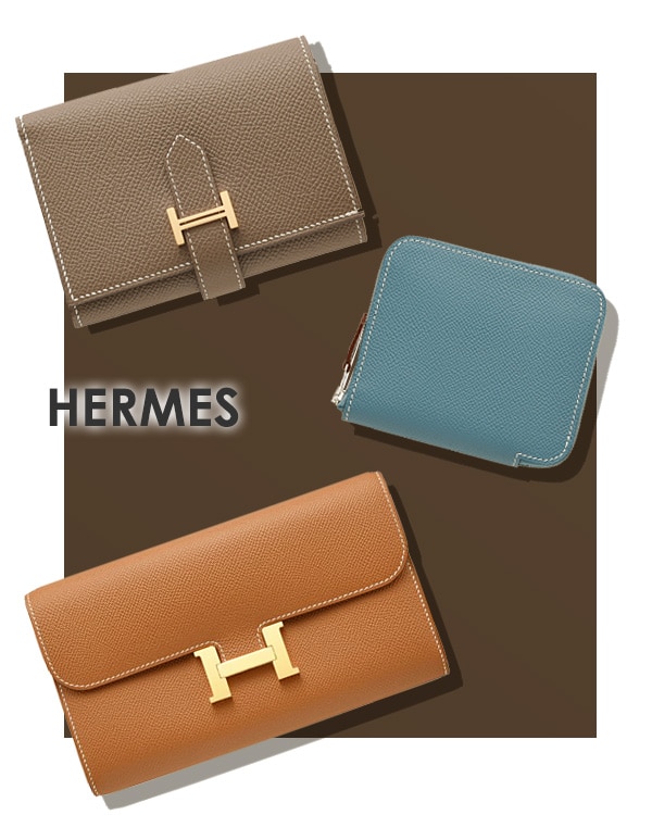 上、エルメス ベアンコンビネ／中、エルメス アザップ シルクイン コンパクト ／下、エルメス コンスタンス トゥーゴー