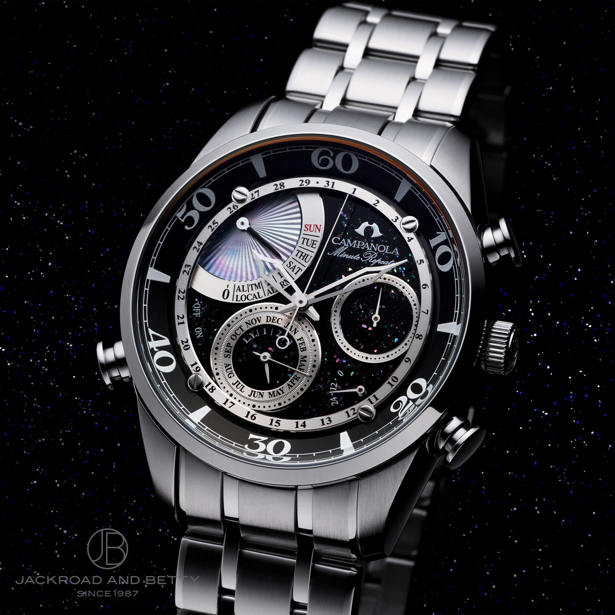 シチズン CITIZEN 腕時計 メンズ AH7060-53F カンパノラ コンプリケーション ミニッツリピーター CAMPANOLA COMPLICATION MINUTE REPEATER クオーツ（CAL.6762） ブラック（漆塗り）xシルバー アナログ表示