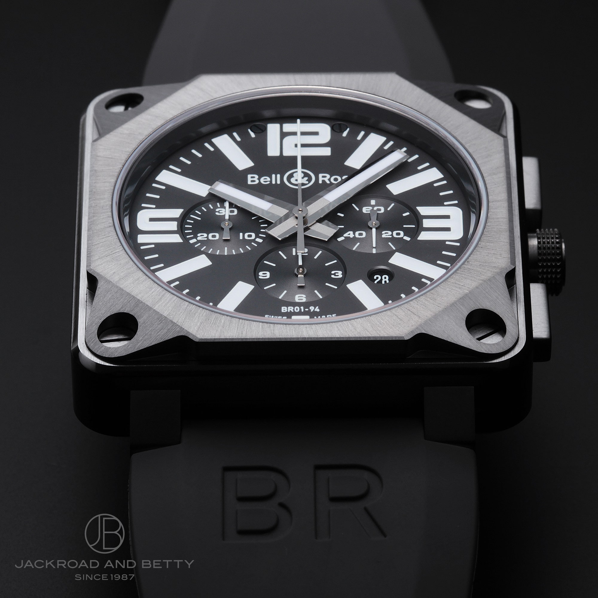 ベル＆ロス Bell & Ross プロ　チタニウム BR01-94-TT チタン ベルト：ラバー 自動巻き メンズ 腕時計