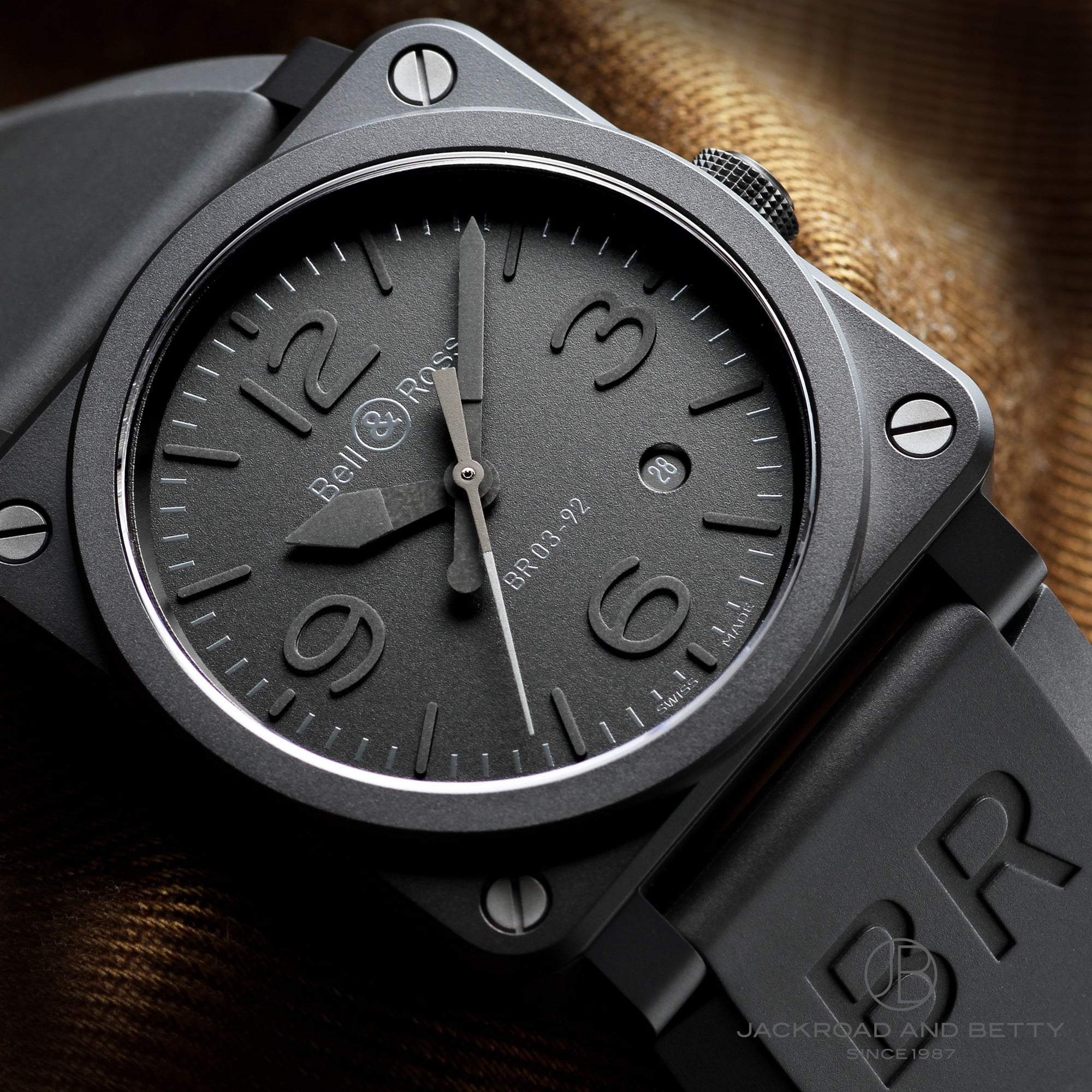 ベル＆ロス Bell＆Ross BR03-92 PHANTOM-R ファントム デイト 自動巻き メンズ 保証書付き_760050