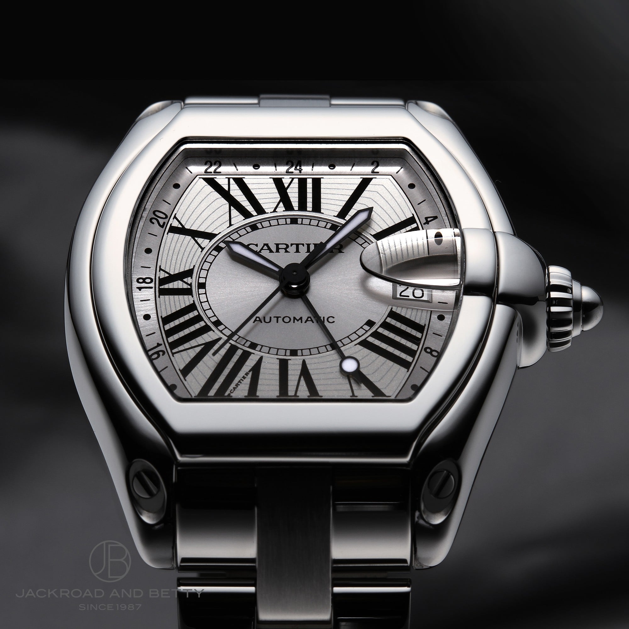 カルティエ Cartier ロードスターGMT W62032X6 メンズ 腕時計 デイト シルバー 文字盤 オートマ 自動巻き ウォッチ Roadster VLP 90213654