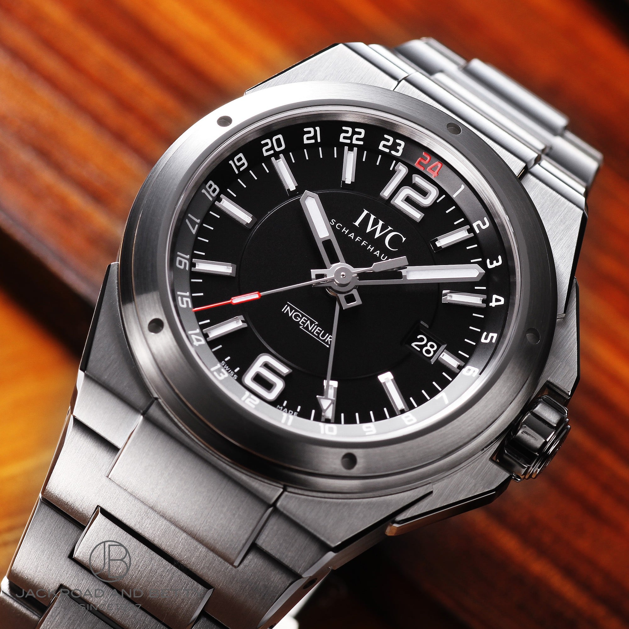 iwc インヂュニアデュアルタイム黒腕時計(アナログ) - 腕時計(アナログ)