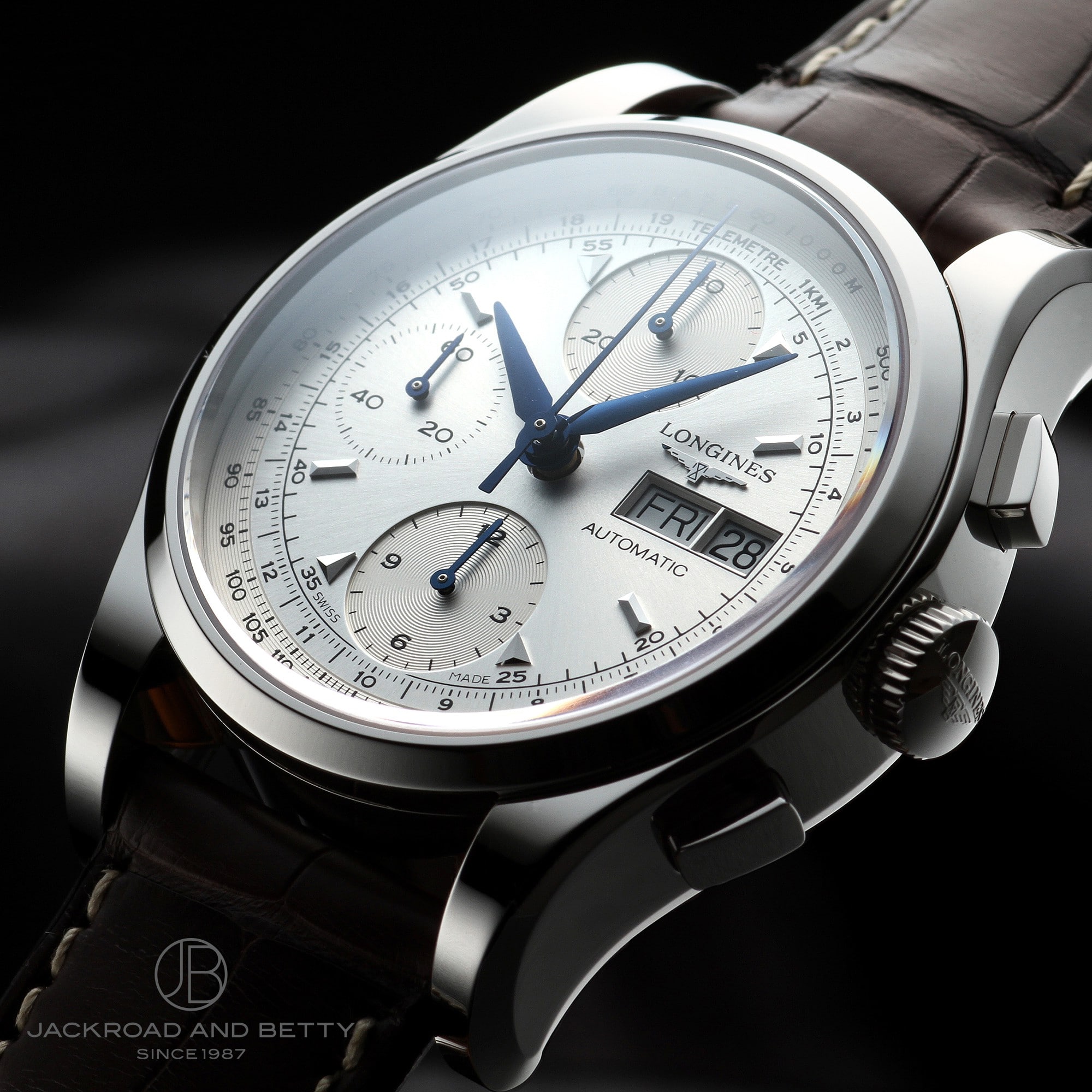 ロンジン LONGINES L2.747.4 ヘリテージ1954 クロノグラフ デイデイト 自動巻き メンズ 良品 _738347【ev15】