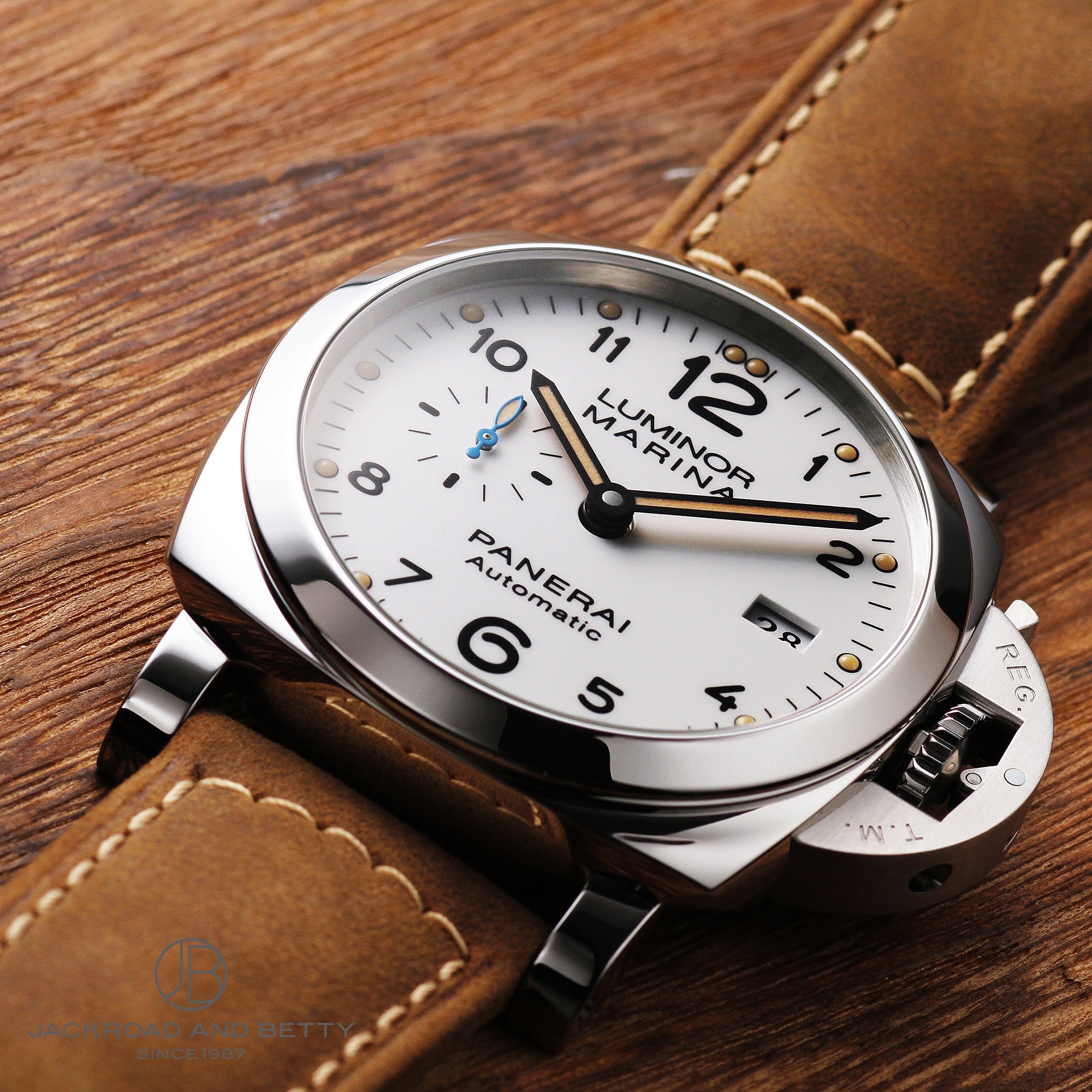 パネライ PANERAI ルミノールマリーナ1950 3デイズアッチャイオ PAM01499 ホワイト文字盤 SS/レザーストラップ 自動巻き メンズ 腕時計