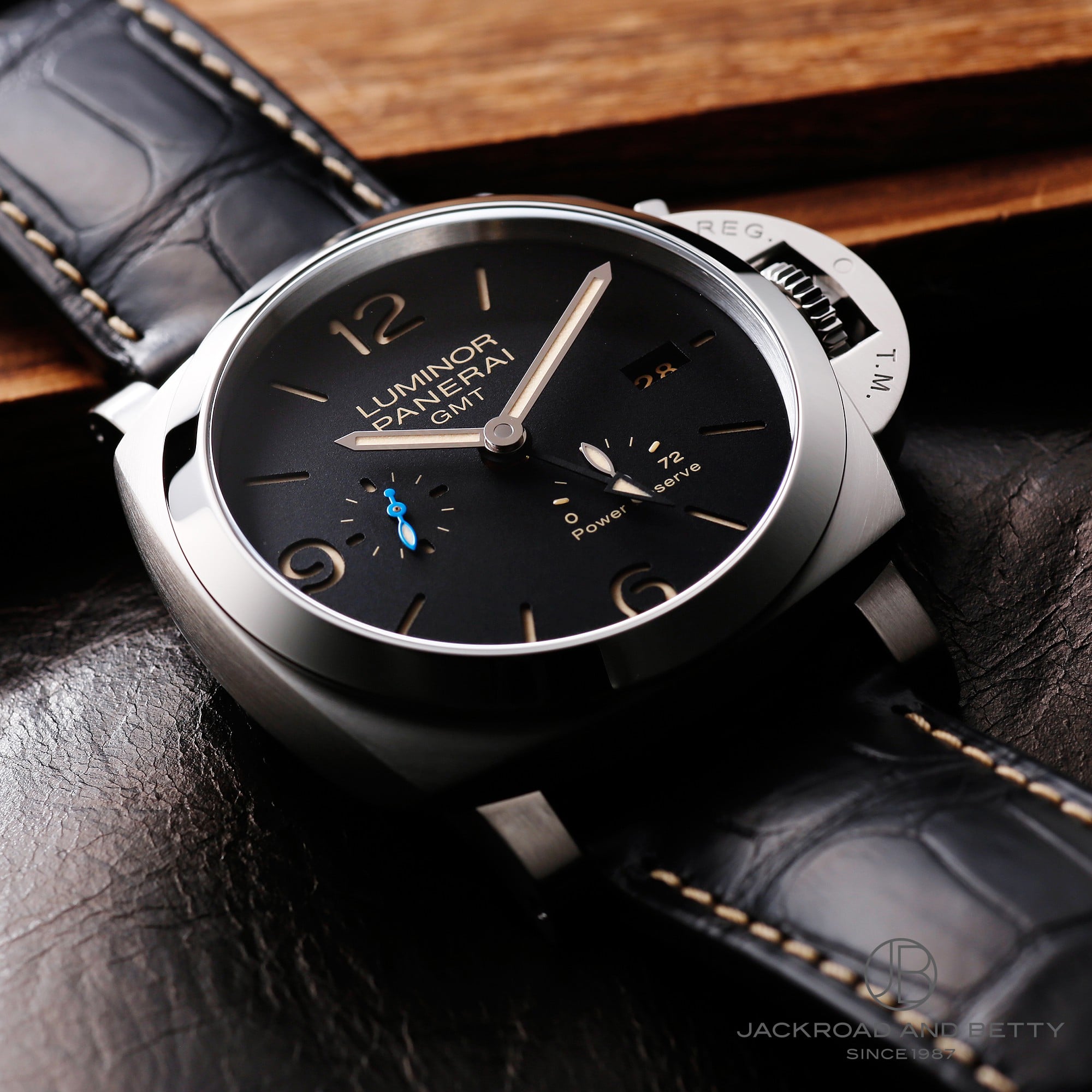 パネライ PANERAI PAM01537 ルミノール1950 3DAYS GMT パワーリザーブ 自動巻き メンズ 箱・保証書付き_744878