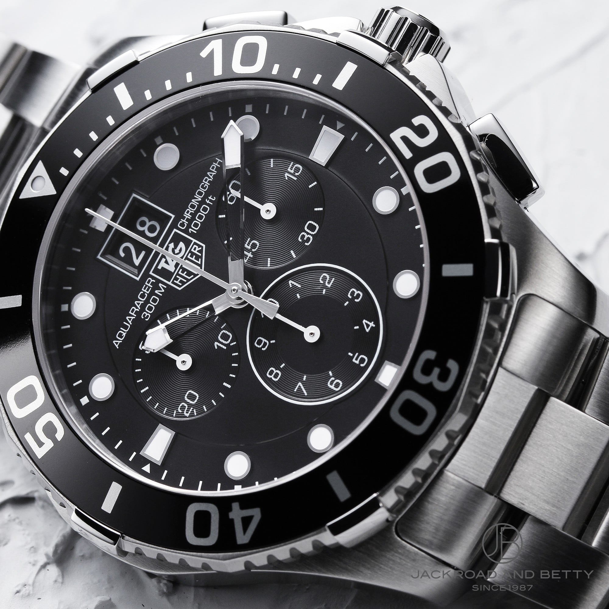 タグ・ホイヤー アクアレーサー クロノグラフ Aquaracer Chronograph CAN1010.BA0821 箱 保証書 SS メンズ時計 ブラック 仕上げ済 美品