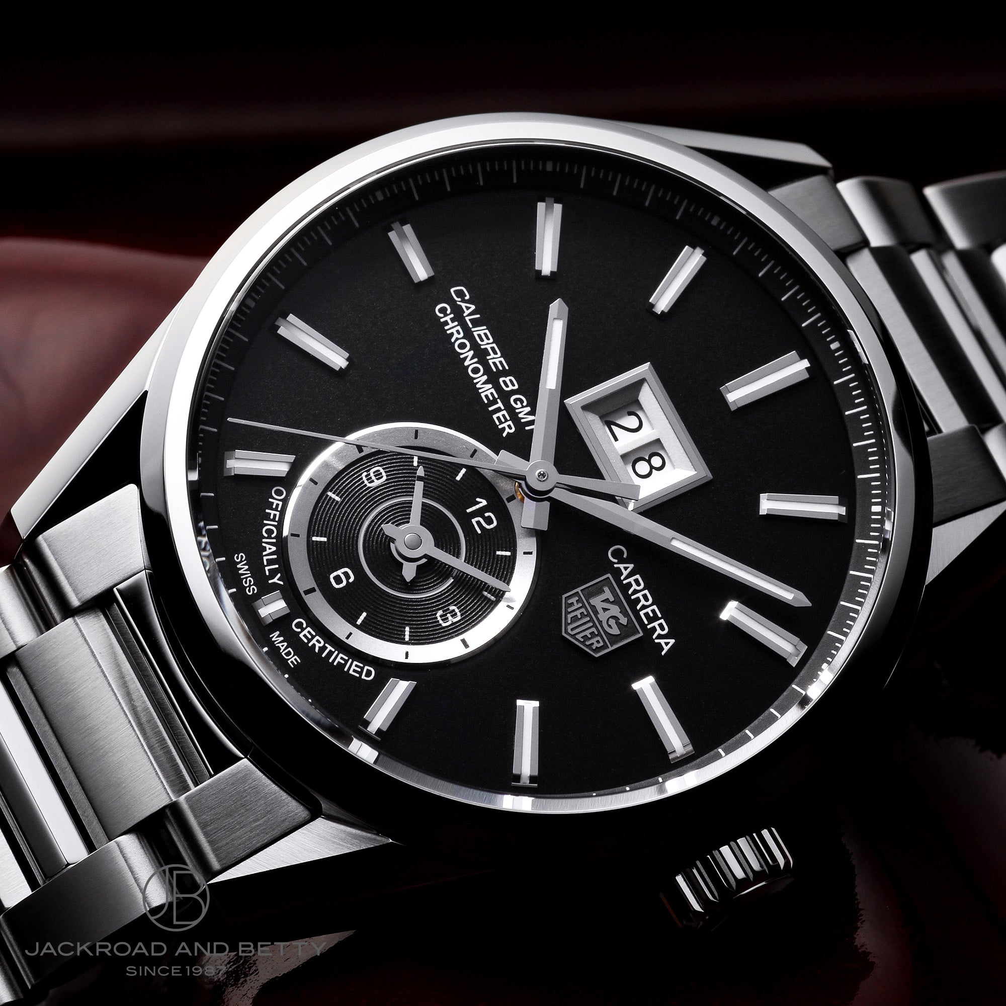 TAG Heuer タグホイヤー カレラ グランドデイト GMT キャリバー8 WAR5010 BA0723 黒 ブラック SS ステンレス メンズ 自動巻き【6ヶ月保証】【腕時計】