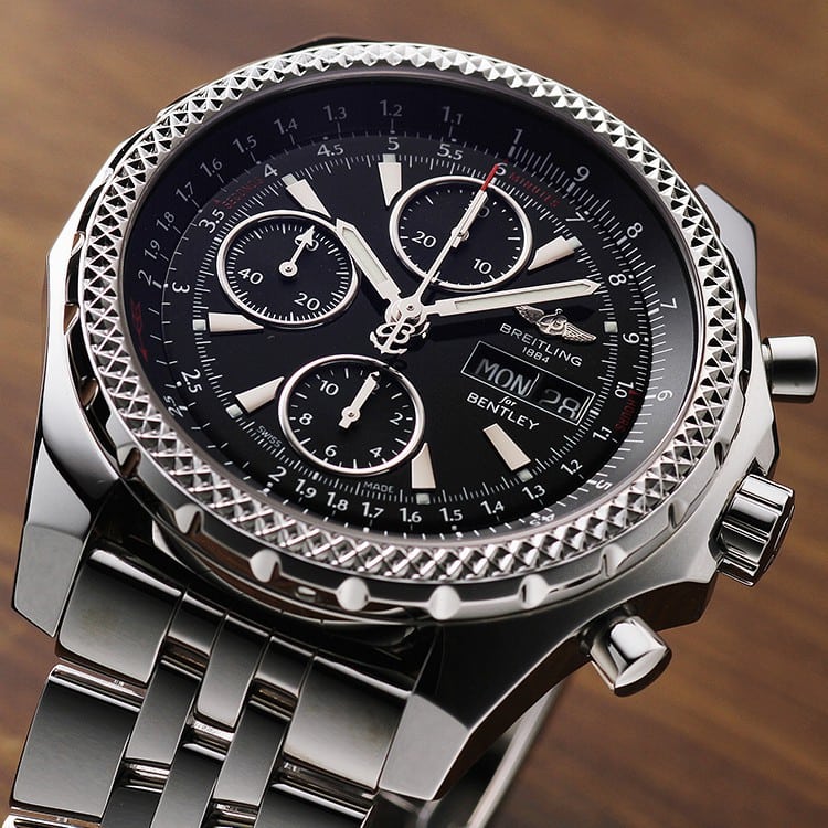 ブライトリング ベントレー 6.75 スピード クロノグラフ Bentley 6.75 Speed Chronograph A44364(A444B17SP) 箱 保証書 SS メンズ時計 ブラック 仕上げ済 美品