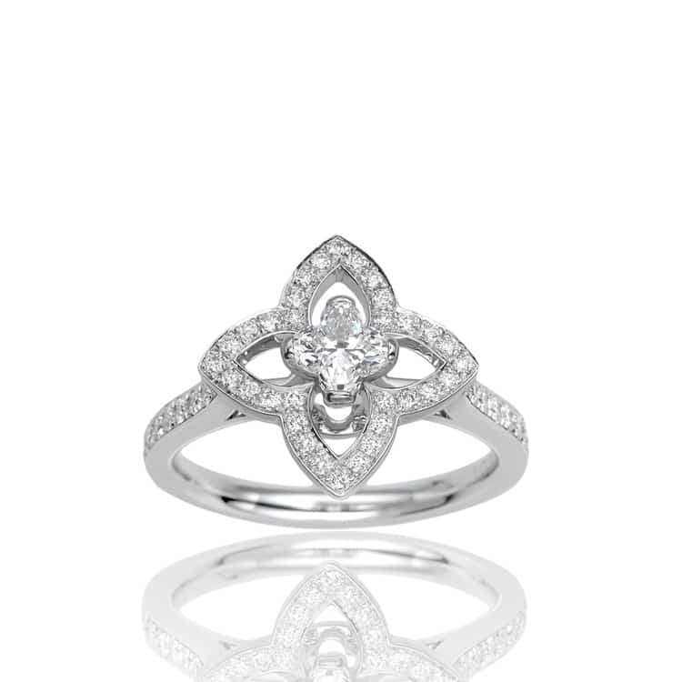 Louis Vuitton Monogram Fusion Platinum and Diamond Engagement Ring