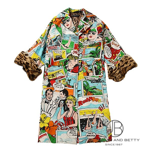 コミック柄 ロング コート[] Comic Print Long Coat | ドルチェ
