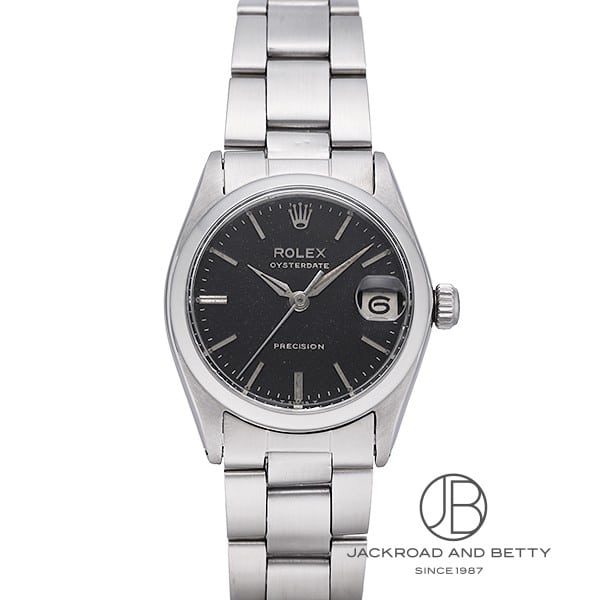 ロレックス メンズ オイスターデイト アンティーク メンズ レディースボーイズ ロレックス オイスターデイト 黒文字盤 ボーイズサイズ 分解掃除