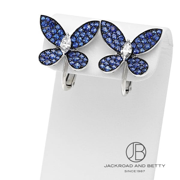 パヴェ バタフライ サファイア ダイヤモンド イヤリング[] Pave