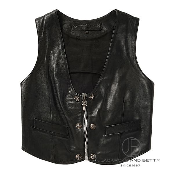 クロムハーツ セメタリー クロスレザーベスト[] Chrome Hearts