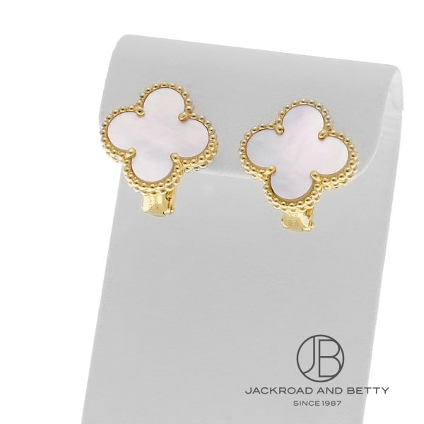 【VCA】VCARA44100 ヴィンテージアルハンブラピアス イヤリング☆Ａ品☆質屋 ユニオン本通店 Van Cleef Arpels ヴァンクリーフ・アーペル ヴィンテージ アルハンブラ イヤリング 18K イエローゴールド, マザー