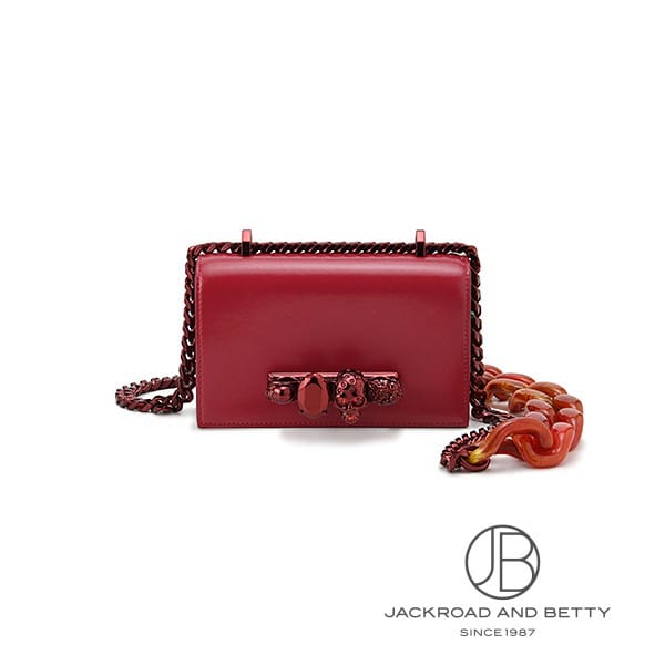 Alexander McQUEEN アレキサンダーマックイーン ミニジュエルドサッチェル スタッズ レザー チェーンショルダーバッグ ゴールド S11-k032 アレキサンダー・マックイーン「ミニジュエルドサッチェル」“スカル