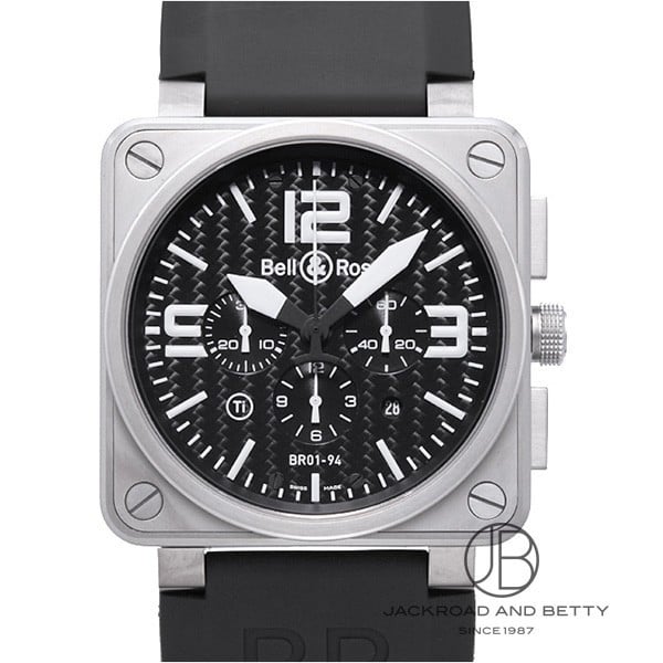 ベル＆ロス Bell & Ross プロ　チタニウム BR01-94-TT チタン ベルト：ラバー 自動巻き メンズ 腕時計