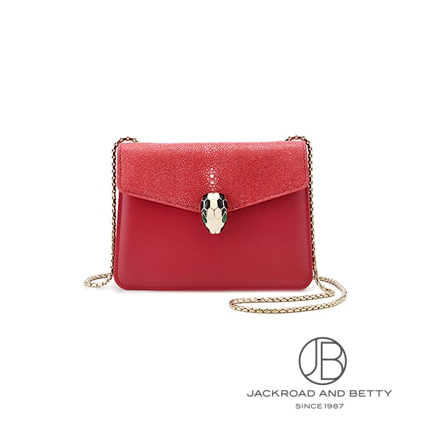 ブルガリ ショルダーバッグ セルペンティ フォーエバー チェーン レッド BVLGARI ブルガリ セルペンティ フォーエバー ショルダーバッグ レザー