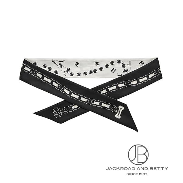 シルク ツイル ヘアバンド スカーフ ブラック 黒[] Hairband Scarf