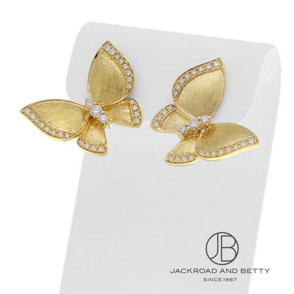 バタフライ ダイヤモンド ピアス[E1661318KY750] Butterfly Motif