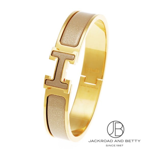 エナメルブレスレット クリックH PM マロングラッセ ベージュ[H700015F