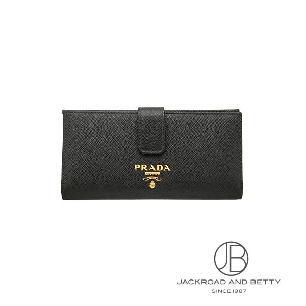 極美品【PRADA】長財布 サフィアーノレザー マルチカラー 1MV025 サフィアーノレザー マルチカラー ウォレット ネロ ブラック 黒