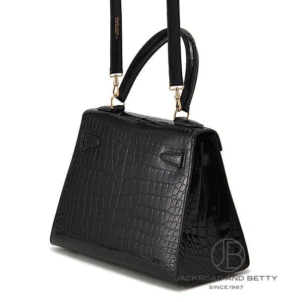 ミニケリー 20 ポロサス クロコダイル ノワール ブラック 黒[] Mini