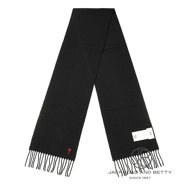 ウール フリンジ クラシック スカーフ[BFUSF405.334.001] Red Ami de