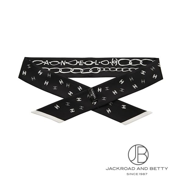 シルク ツイル ヘアバンド スカーフ ブラック 黒[] Hairband