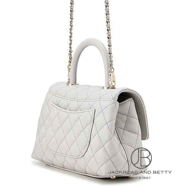 マトラッセ ココハンドル 24 トップハンドル フラップ バッグ グレー