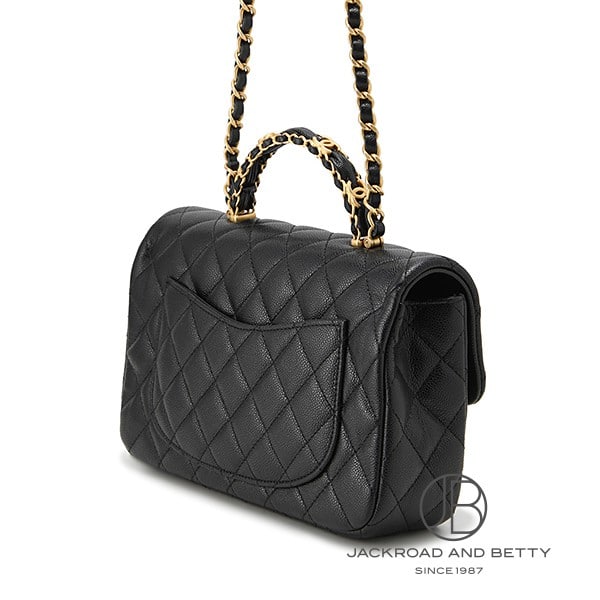 マトラッセ スモールトップハンドル フラップ バッグ ブラック 黒