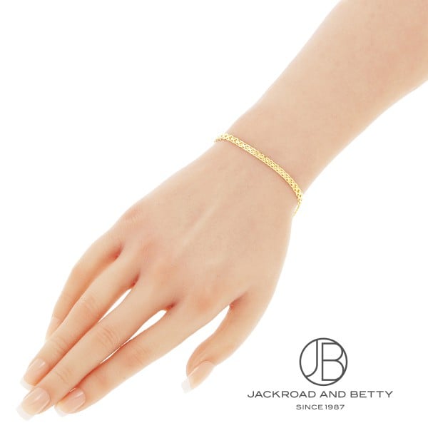 K18 2連ビスマルク チェーン ブレスレット 4.8g 18cm[] K18