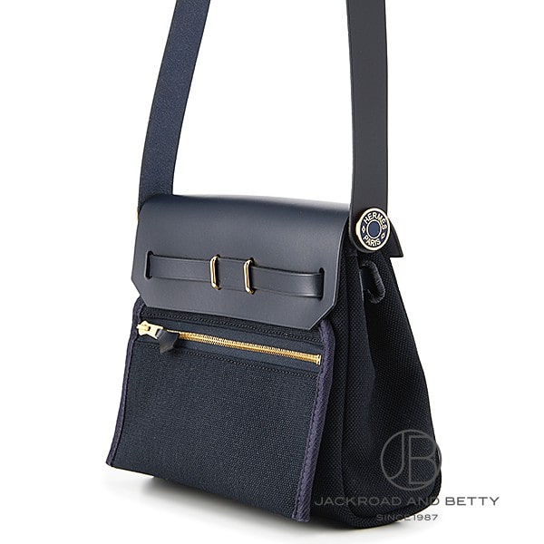 エールバッグジップ 20 ノワール×インディゴ ブラック 黒[] Herbag Zip