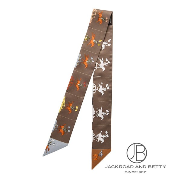 エルメスツィリー ランク N 新品 HERMÈS エルメス ツイリー 千と一のウサギ グリーン