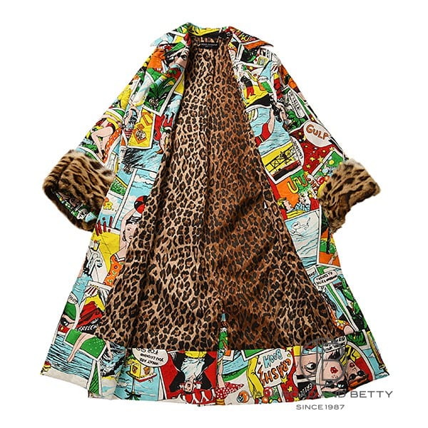 コミック柄 ロング コート[] Comic Print Long Coat | ドルチェ