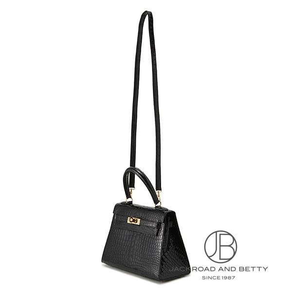 ミニケリー 20 ポロサス クロコダイル ノワール ブラック 黒[] Mini