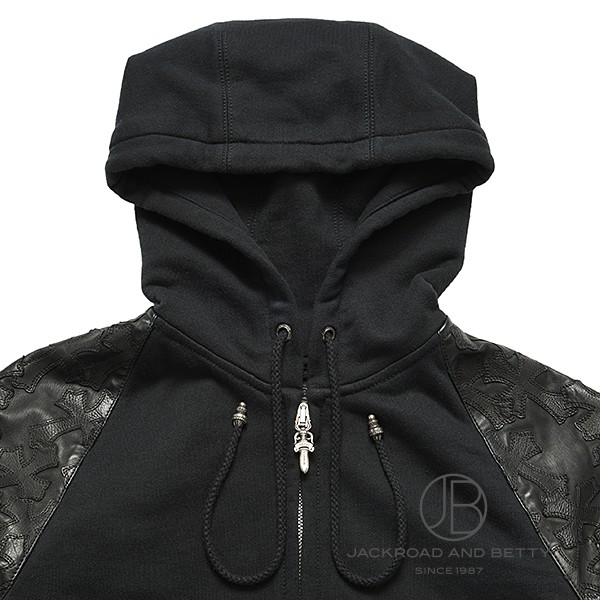 【未使用品】Chrome Hearts セメタリークロスパッチフーディー クロムハーツ セメタリー クロスパッチ レザー ジップフーディー