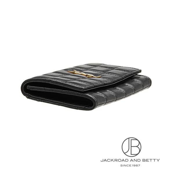 サンローラン (YSL) カサンドラ フラップ ウォレット ブラック 黒