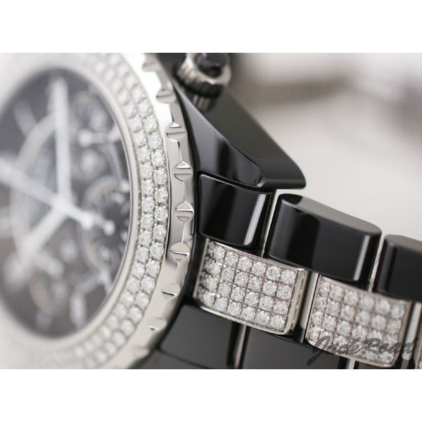 Chanel J12 Black Ceramic Diamond Chronograph H1706