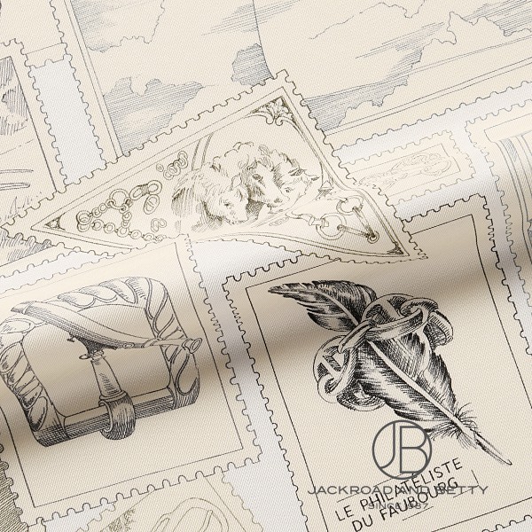 ☘️最終価格☘️　HERMES エルメス 切手　ネイビー エルメス 2025SS シルク決めた「フォーブルの切手愛好家