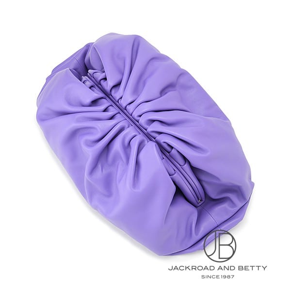 BOTTEGA VENETA レザー ポーチ 紫 Auth BOTTEGA VENETA Butterfly Motif Purple Leather Round Zip
