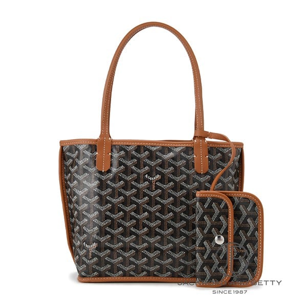 アンジュミニ ポーチ ブラック & ナチュラル[ANJOUSMINCG03TY01P