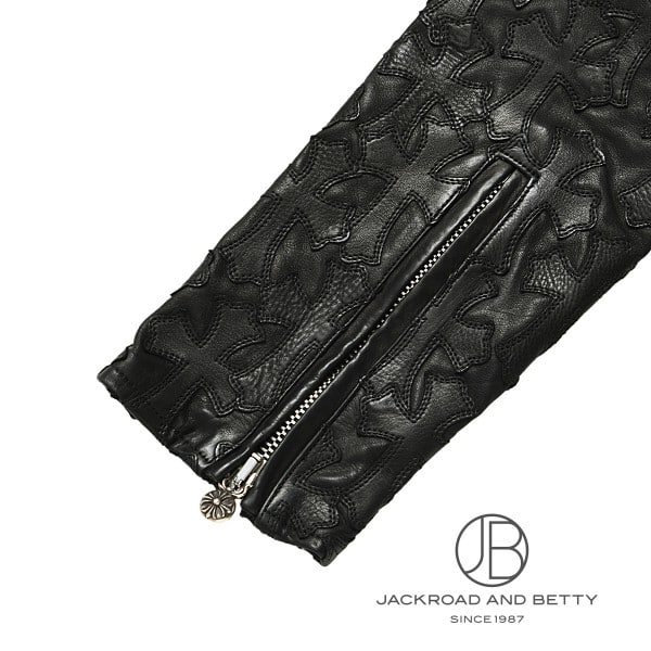 セメタリー クロスパッチ レザー ジップフーディー[] Cemetery