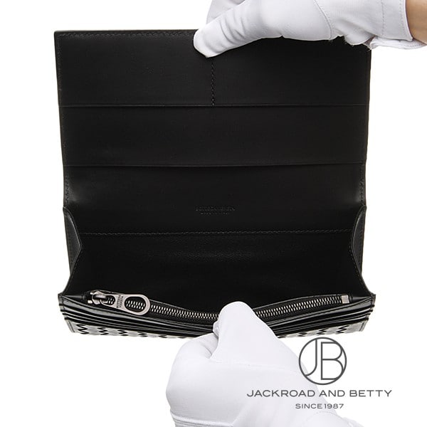 【関税込】bottega veneta イントレチャート フラップウォレット イントレチャート フラップ ウォレット ブラック 黒[635567