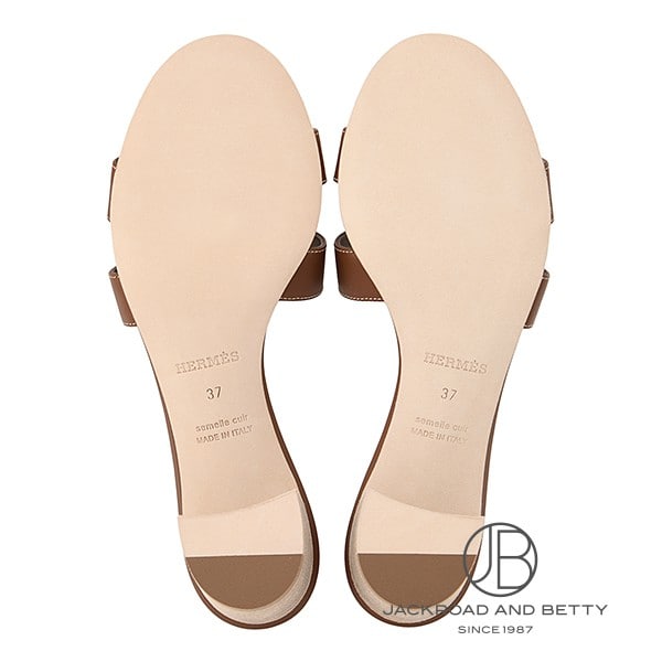 エルメス　オアジス　ブラウン　ゴールド　37 サンダル オアジス ゴールド ブラウン 37[H071002Z] Sandals