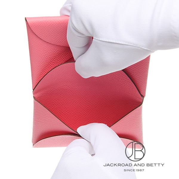 エルメス　カルヴィデュオ　ローズアザレ　新品未使用 エルメス<br>カルヴィ デュオ<br>コインケース付きカードケース<br