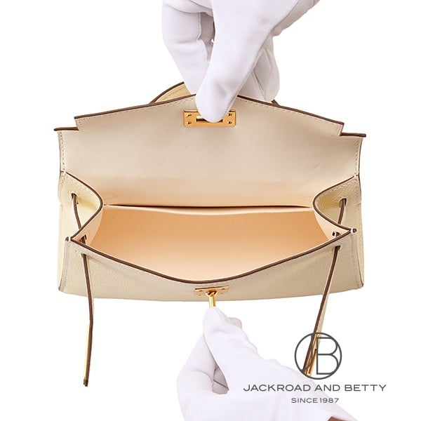 ミニケリー2 外縫い ナタ アイボリー ホワイト 白[] Mini Kelly2 Nata