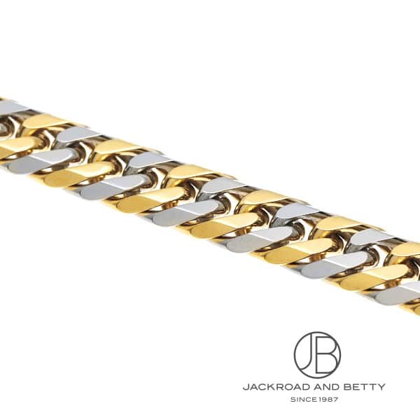 K18／PT850コンビ6面カットダブル喜平ネックレス50cm 50g 18金 プラチナ850 コンビ喜平 6面カット ダブル ネックレス 50g 50cm