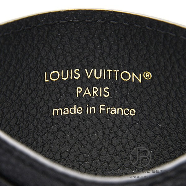 LOUIS VUITTONブラックケース ルイ・ヴィトン カードケース ポルト カルト LVチャーム ノワール